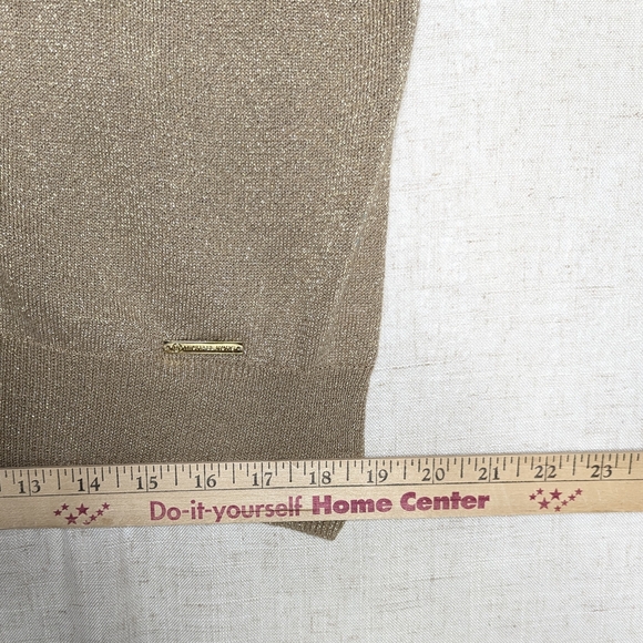 MICHAEL Michael Kors Gold Lurex Cowl Neck Dolman Sleeve Sweater Top XL - Picture 13 of 14